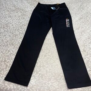 Lee Women's Flex Motion Regular Fit Pants Size 2 Short Black Wrinkle Free (E1)
